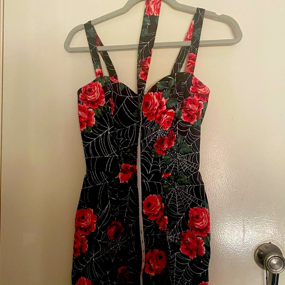 VIXEN BY MICHELINE PITT SPIDERWEB & ROSES DRESS